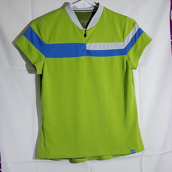 Sugoi Women's Metro Jersey, Lime Green, Sky Blue and Greyish White - Sz Medium - Picture 1 of 15